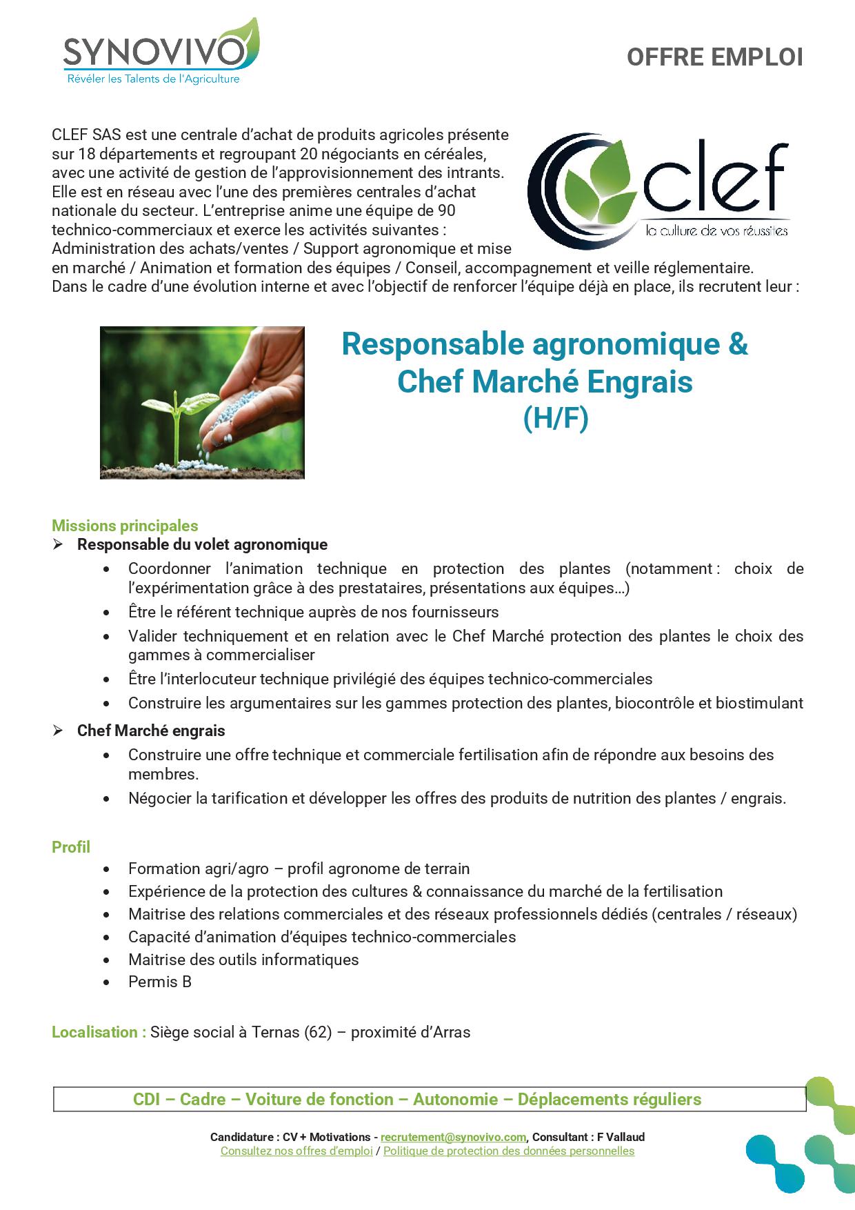 Offre d'emploi CLEF SAS_Responsable Agronomie_Fertilisation_Janvier 2023_version finale (002)
